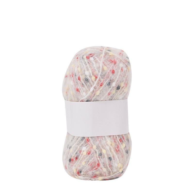Regnbågsfärgad prickig mohairgarnboll Mjuk Handstickad Garnbeklädnad Bekväm För DIY Halsduk Tröja Sjal Kappa Virkning
