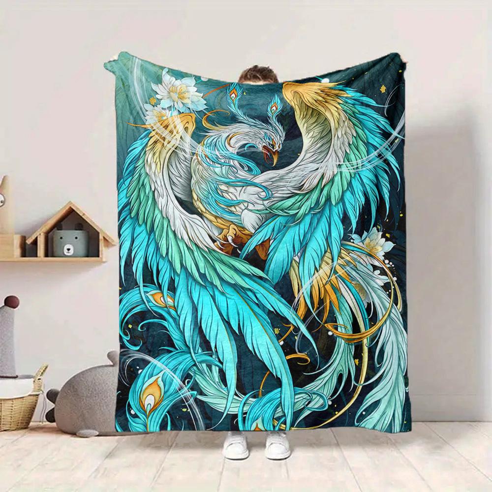 1 Stück Fantasy Phönix Decke Leichte Flanelldecke Überwurfdecke Für Sofa, Bett, Reisen, Camping, Wohnzimmer, Couch, Stuhl Und Bett yy2509026142