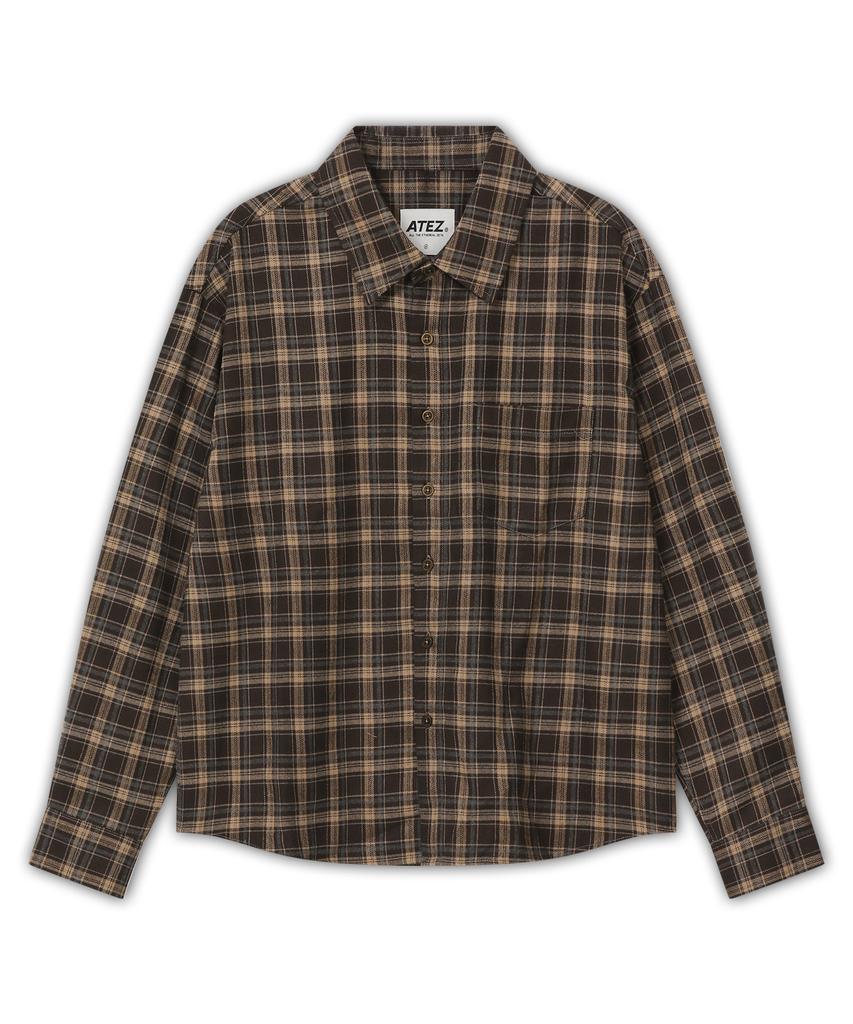 ATEZ Essential Check Crop Shirt [Brown]