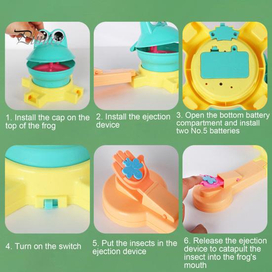 Electric Dinosaur Feeding Game Toy Movable Big Mouth Frog Food Launcher Multiplayer Competitive Educational Animal Feeding Toy Toddlers Boys Girls
