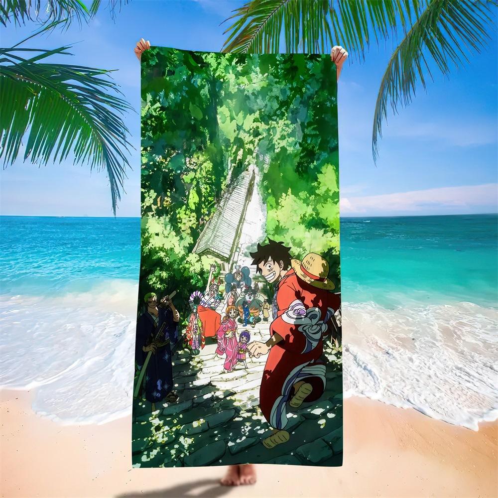 New Anime Character Printed Microfiber Beach Towel Quick Dry Water Absorbent Bath Towel