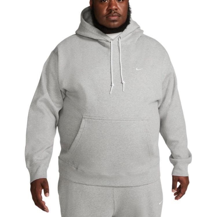 Nike Solo Swoosh Fleece Pullover Hoodie 'Grey' Men's DX1355-063