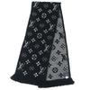Excellent LOUIS VUITTON Scarf Escalp Logo Mania Shine Monogram Noir M75833 Used
