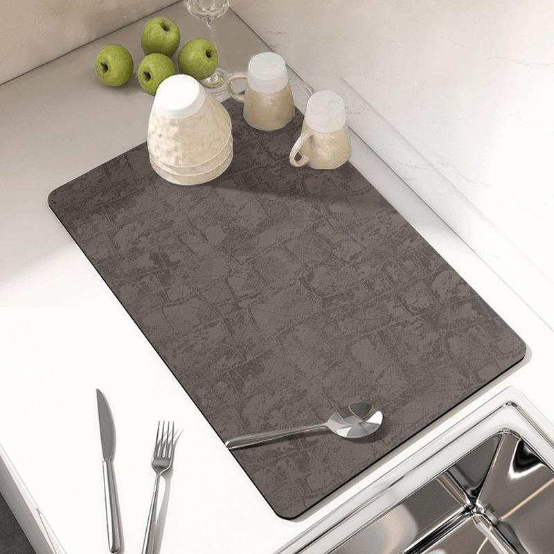 Kitchen Countertop Drain Mat Absorbent Non-slip Mat Tableware Drying Mat Cup Mat Insulated Tea Table Bar Mat