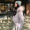 waist thin cotton-padded clothes women's short winter thickened large fur collar hooded cotton-padded clothes new small cotton-padded jacket women's