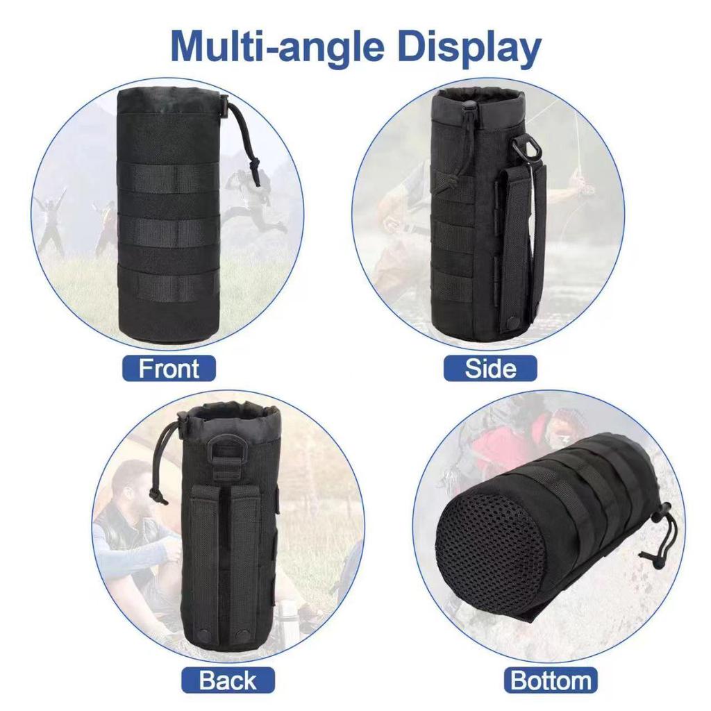 Tactical Outdoor Molle Water Bottle Pouch: Wear-Resistant, Insulated Sleeve & Handheld Waist Bag
