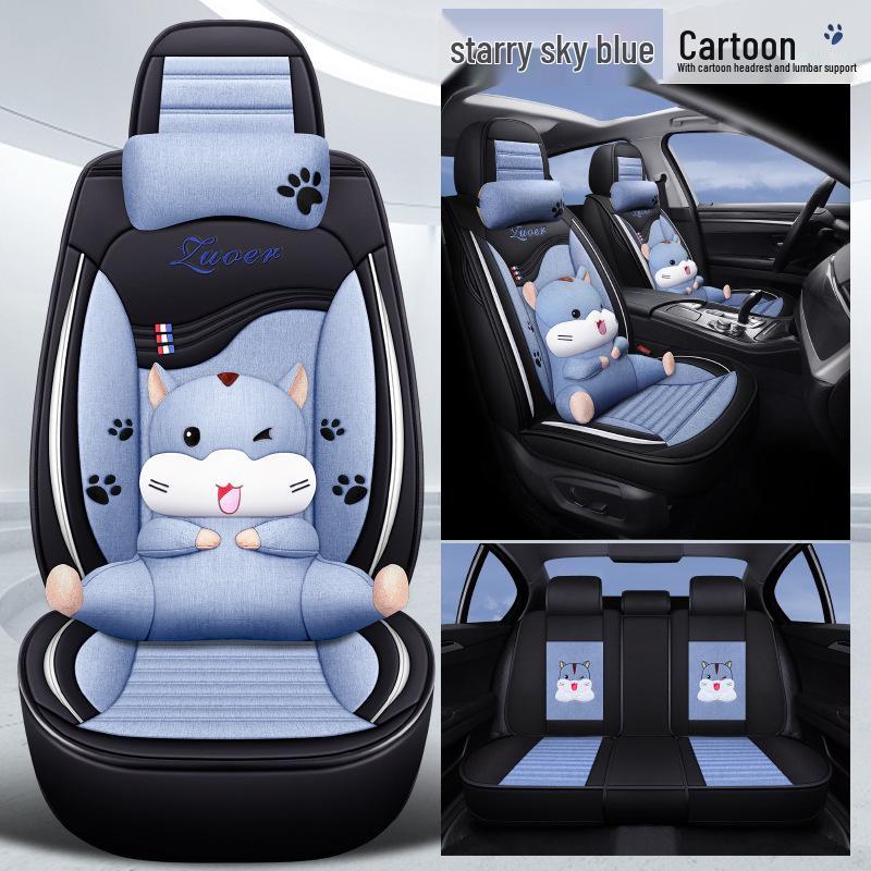2020 Cartoon Buckwheat Car Seat Cushion - Full Cover, All-Season