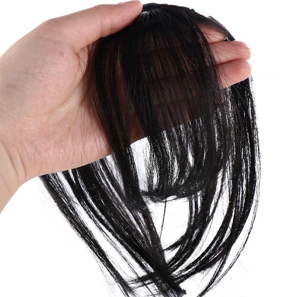 3D Neat Invisible Hairpiece Headwear Topper Fringe Front Wigs Fake Hair Bangs Wig Air Bangs