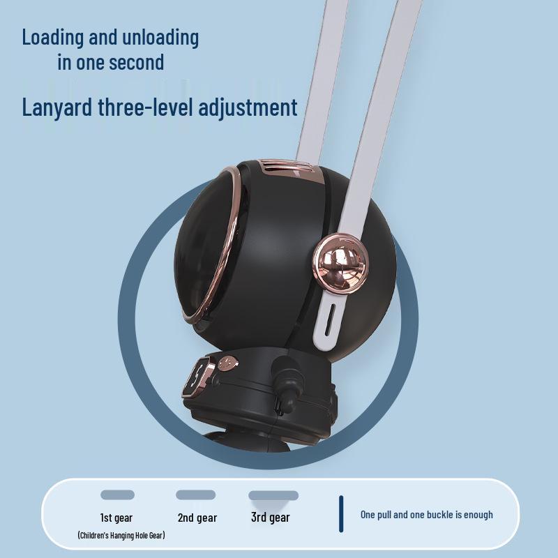 2026 New Handheld Cartoon Astronaut USB Desktop & Neck Hanging Silent Fan with Custom Logo