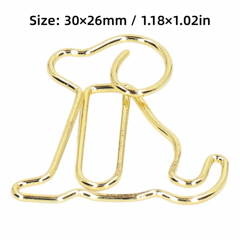 100Pcs Dog Shape Gold Paper Clips Gold Small Paper Clips Cute Paperclips  Note Taking