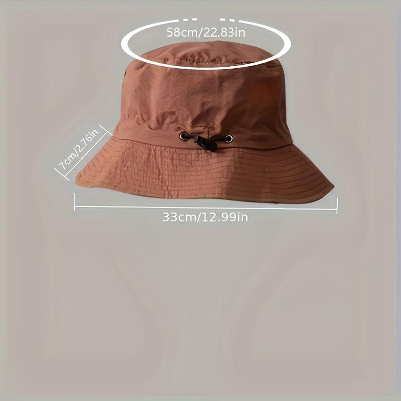 Bucket Hat, Wide Brim Sun Protection, Knitted, Snap Closure, Foldable Windproof for Fishing Camping Hiking, Hand Washable
