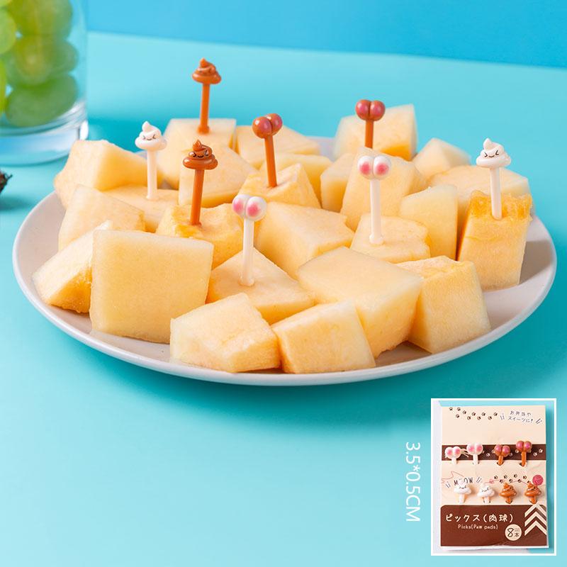 Cartoon Obst Gabel Set Twisted Party Buffet Dessert Essen Cocktail Sandwich Stick