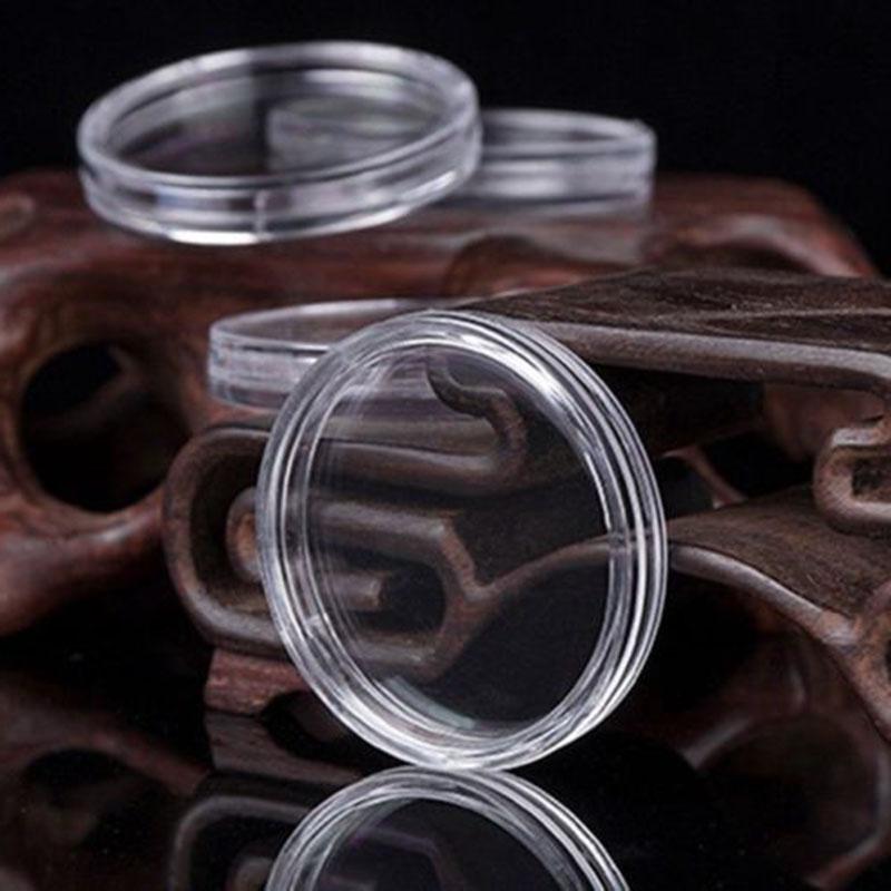 Coin Capsule Protection Supplies 100pcs Containers Plastic Holders Round