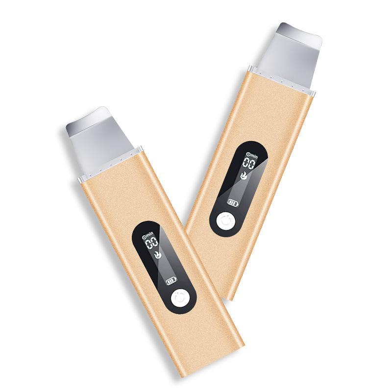 Ultrasonic Skin Scrubber Facial Cleanser Deep Pore Cleaner Blackhead Remover Face Spatula Peeling Device USB Rechargeable золотой