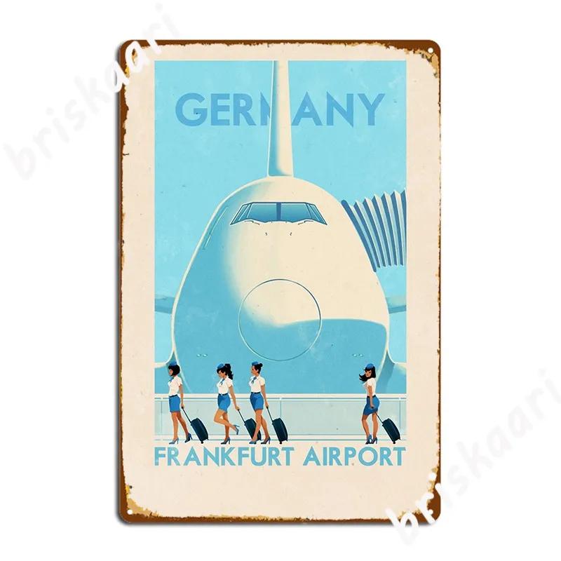 Travel Posters Frankfurt Germany Metal Sign Cinema Living Room Club Bar Create Mural Painting Tin Sign Poster 20X30CM