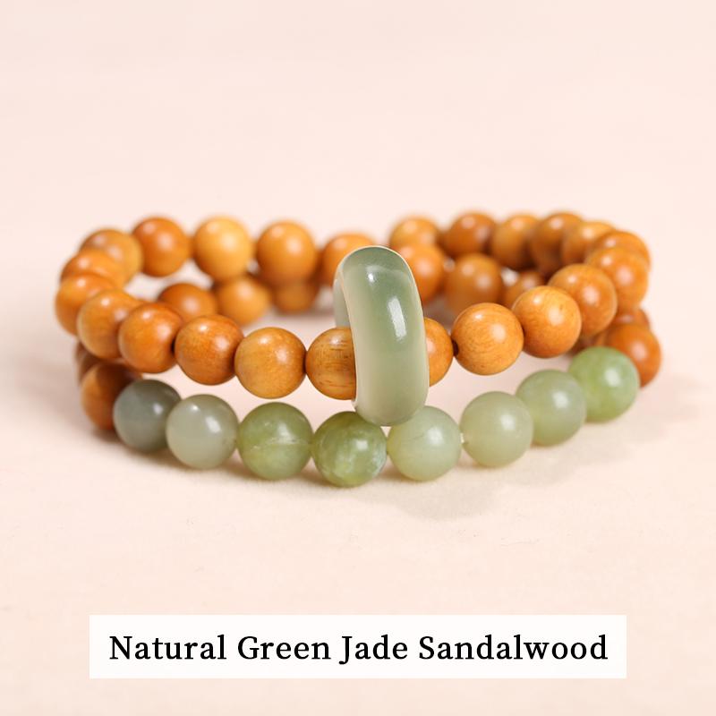 Sandalwood Bead Bracelet Double Hoop Bodhi Hand String for Men Women Retro Simple Natural Stone Vintage Hand Jewelry Accessories