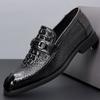 Leather shoes men's 2025 spring new first-layer cowhide business dress shoes one-pedal men's shoes crocodile pattern Wenzhou men's shoes