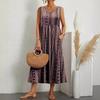 Elegante Vestito Estivo Vintage da Donna Comodo Ampio Lungo con Tasca Harajuku Scollo a O Manica Corta Monocolore