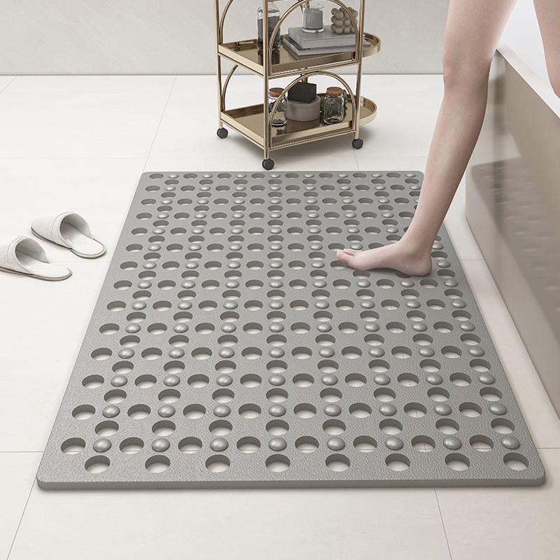 Slip Anti Mould Rubber Anti Slip Bath Mat With Drain Holes Machine Washable Antibacterial Resistant Shower Mat For Shower Or Tub