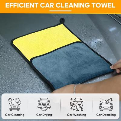 1/20pcs Thick Microfiber Towels for Car Cleaning Soft Double Layer Drying Cloth Washing Rags Soft Clean Accessories