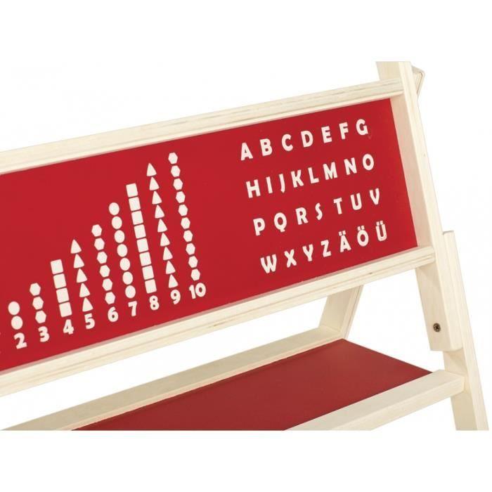 Tableau enfant à double face magnétique et craie - roba - gaston - h.112 cm - rouge