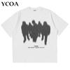 Mens TShirts Oversized Shadow Cotton Harajuku Goth Y2k Streetwear Tops Short Sleeve Korean Fashion Hip Hop Aesthetic Clothing