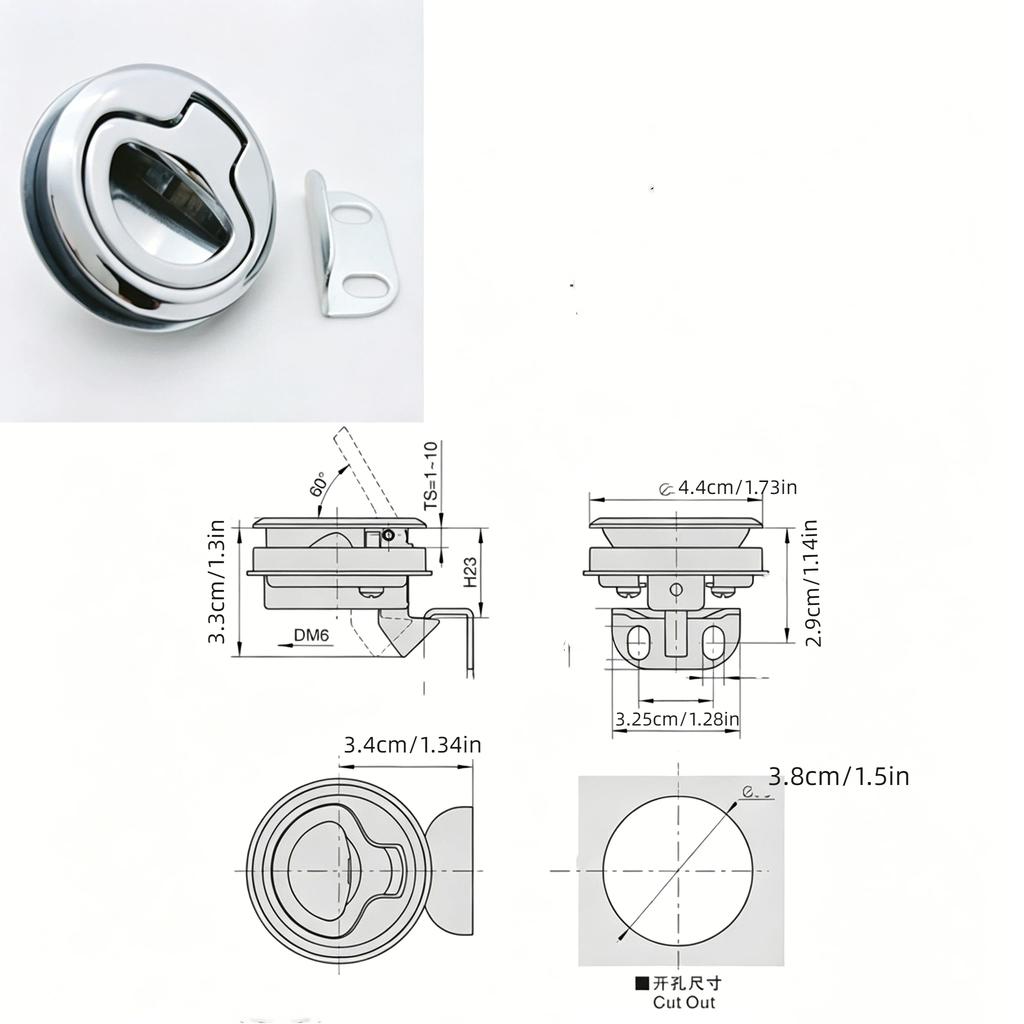 Round Flush Pull Slam Latch Non Key For Rv Boat Marine Marine Deck Locker Steel Boat Flush Pull Hatch Slam Latch
