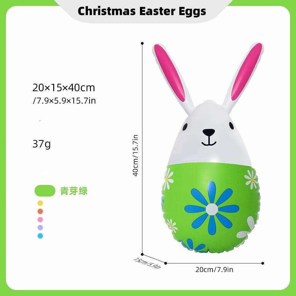 Cute Easter Rabbit Eggs Ballon Pvc Rabbit Decor Courtyard Garden for Home Easter Party  Outdoor Kid Inflatable Easter Eggs Gifts 15.7inch