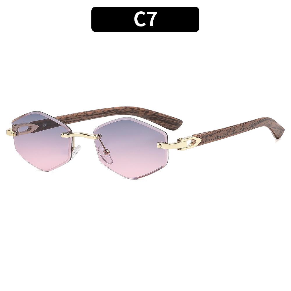 European and American fashion new frameless sunglasses personalized trimming high-end spicy sunglasses personalized versatile street shot glasses