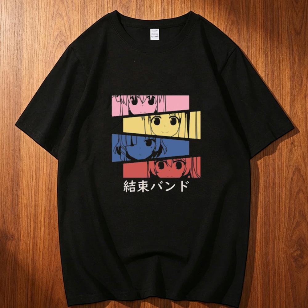 Bocchi the Rock cotton tshirt Unisex korean clothes hip hop s Breathable tshirt Punk University Yk kawaii graphic Pastel