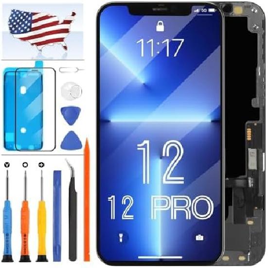 for iPhone 12/12 Pro Screen Replacement Kit for iPhone 12 A2172 A2402 A2404 3D Touch LCD Screen Digitizer Assembly 6.1" for iPhone 12 Pro A2341 A2406
