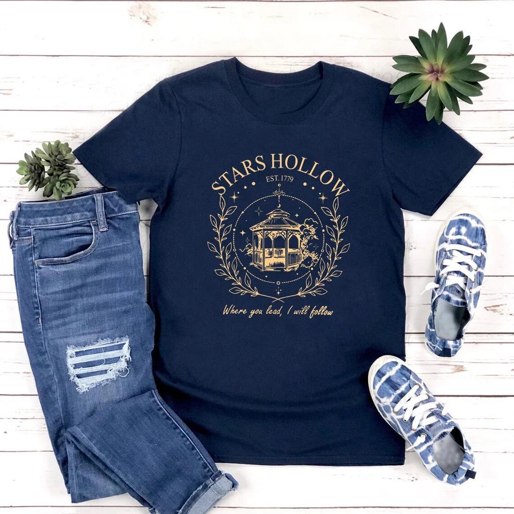 Vintage Stars Hallow T-shirt Lukes Diner T Shirt Women Short Sleeve Tshirts Gilmore Girl Merch Streetwear Tops Graphic T Shirts