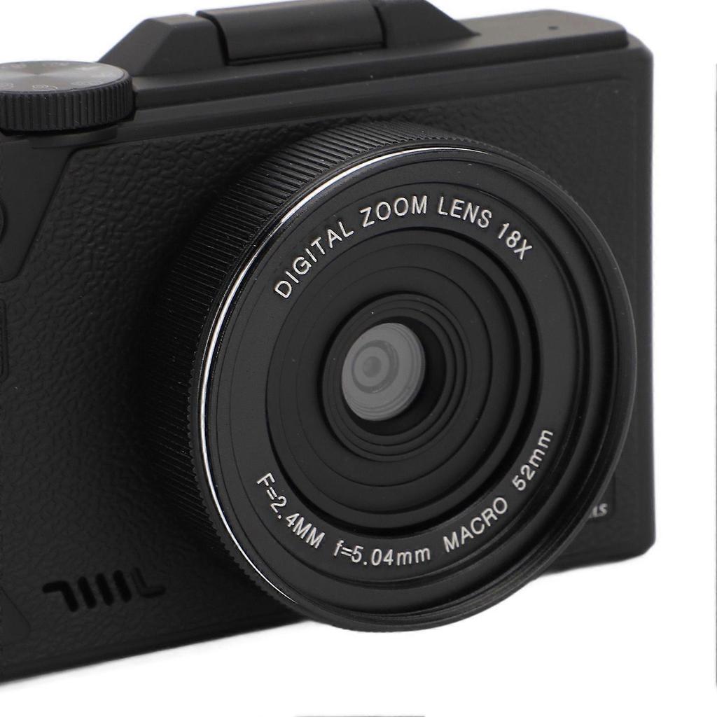 5K Digital Camera 75MP HD 18X Digital Zoom Autofocus Retro Mirrorless Camera with 3 Inch Screen for Travel Photography Black
