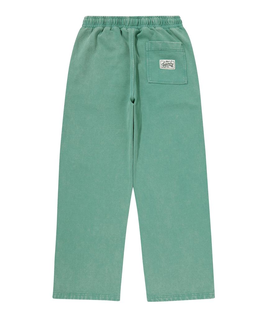 Syupeodeulai Vintage Washed Wide Sweatpants Green