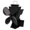 4 Leaf Fireplace Fan with Magnetic Temperature Gauge Heat Powered Air Circulating Fan for Home Wood