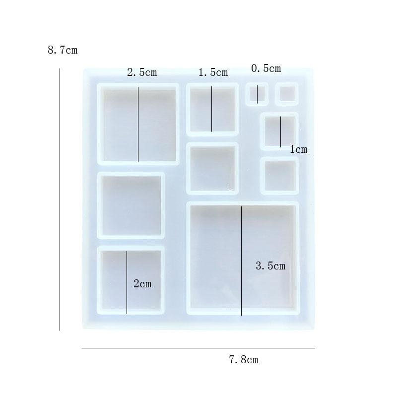 DIY Crystal Epoxy Resin 3D Square Multi-Specification Silicone Mold For Decorating Jewelry Making Accessories