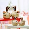 2Pcs Figurines Garlic Rabbit Wooden Crafts Ornaments Living Room Home Accessories Decor Creative Wedding Gifts Ornaments