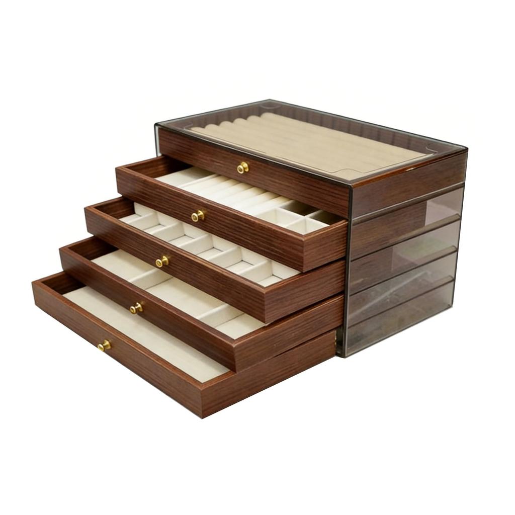Juwelendoos Grote Capaciteit Multifunctionele Opbergdoos Ring Oorbel Armband Ketting Houder Organizer 5 Lagen