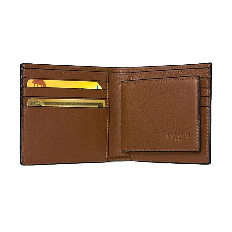Coach 3 IN 1 Wallet Litchi Grain Cow Leather 3 In 1 Wallet Men's Dark Brown (Unisex) Wallets 74991 CWH