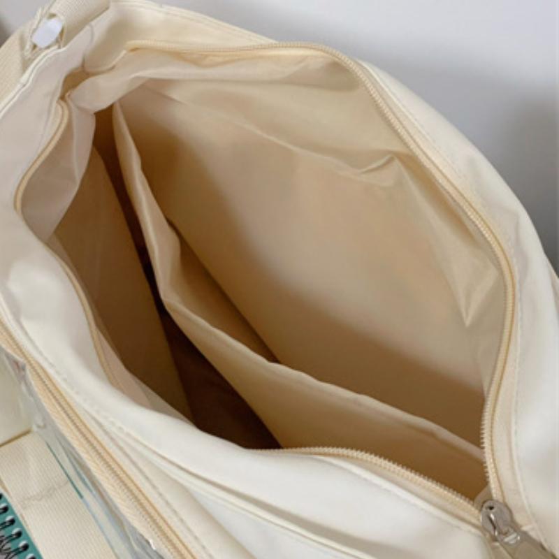 Women's Japanese Style Transparent Shoulder Crossbody Bag Badge DIY Decorative Crossbody Bag Anime Expo Class Tote Itabag Large Capacity Pain Bag