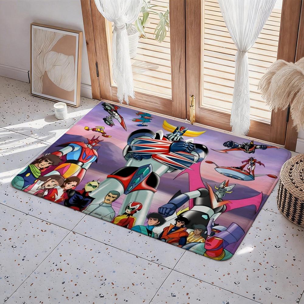 Anime U UFO Robot Goldrake Floor Mat Eco Flannel Doormat Non Slip Odorless Indoor Floor Rug Soft Short Plush Home Mat