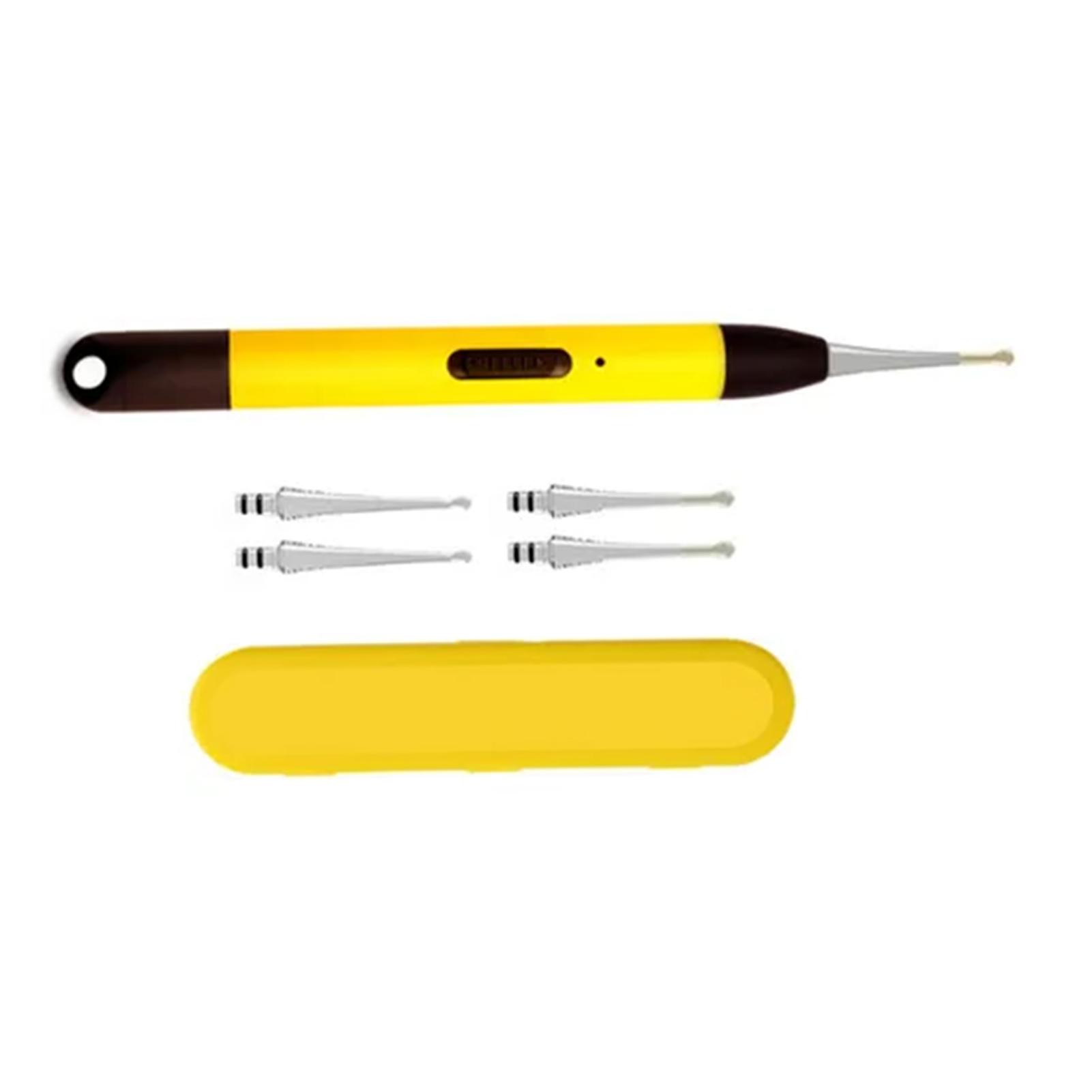 

Детская палочка для чистки ушей со светодиодной подсветкой, для чистки ушей, ухочистка, средство для удаления ушной серы, светящаяся ушная кюретка, ложка с подсветкой Yellow