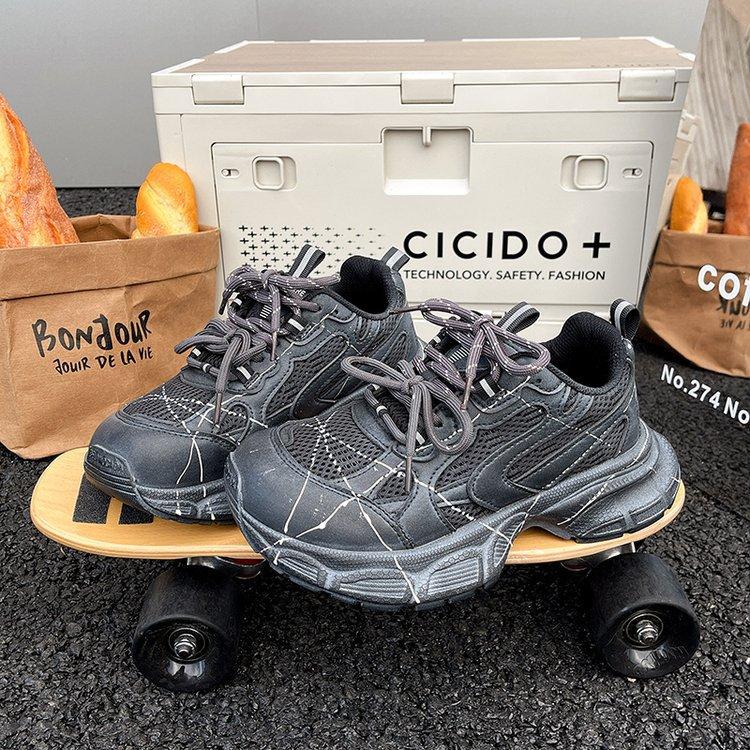 

Leather platform Paris dad shoes women s 2025 autumn new three-color shoelaces are old and polished trendy sports and leisure shoes 35