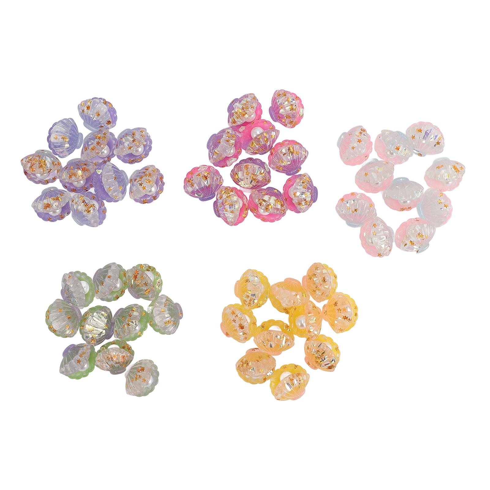 

50 шт. подвески-слизи в виде ракушек из смолы с плоской задней частью из ракушек для вечеринки, украшения для скрапбукинга