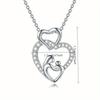 Double Heart Pendant Necklace Sentimental Sparkling Jewelry
