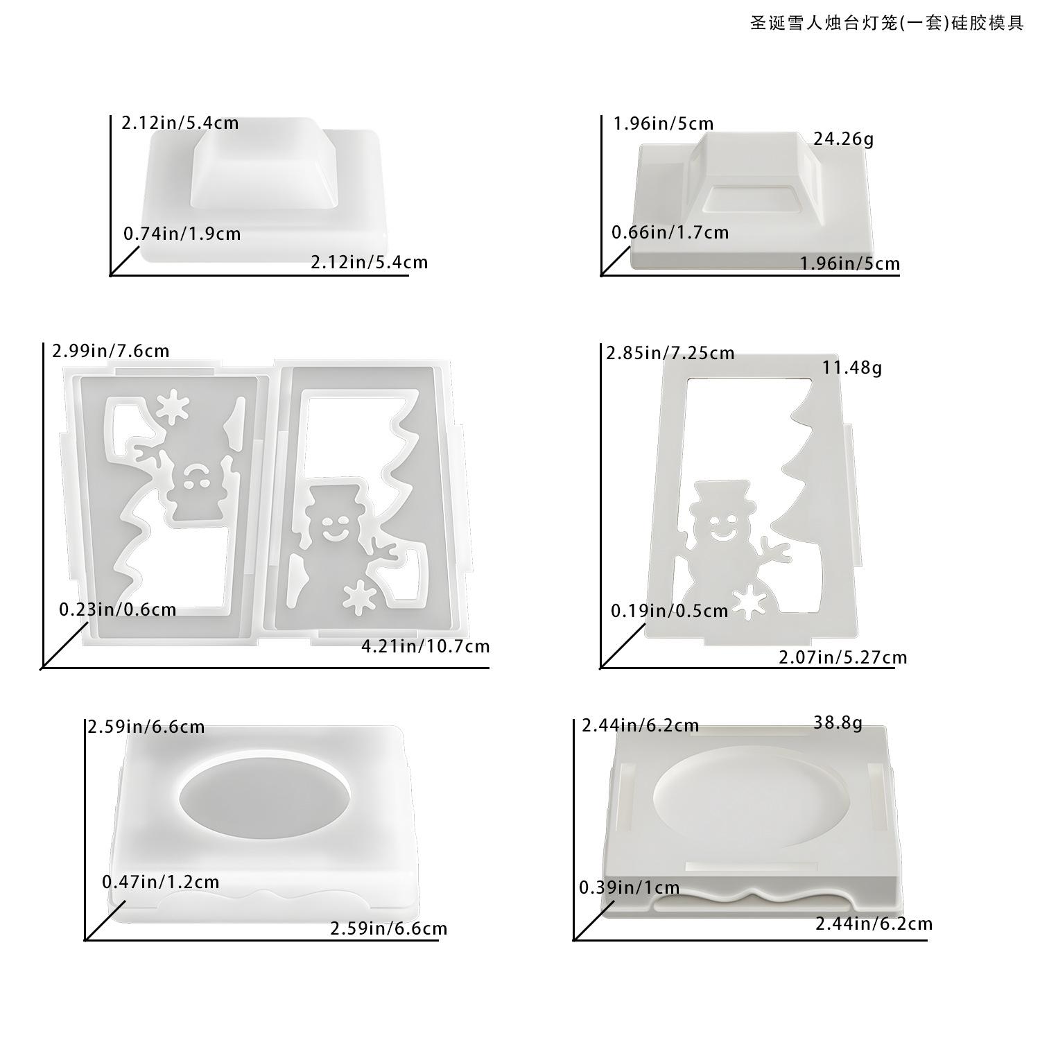 

DIY Christmas Candle Holder Epoxy Silicone Mold Fawn Snowflake Lantern Candle Base Ornaments Mold For Plaster Aromatherapy