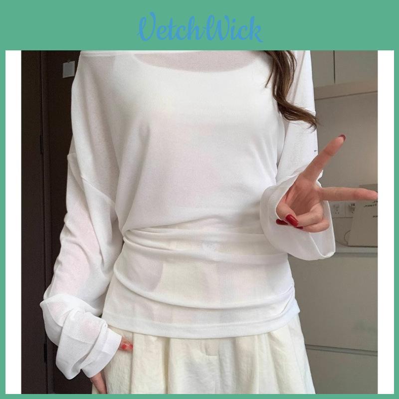Womens Summer Long Sleeve T Shirt With Tie Waist And Sun Protection For Casual Wear