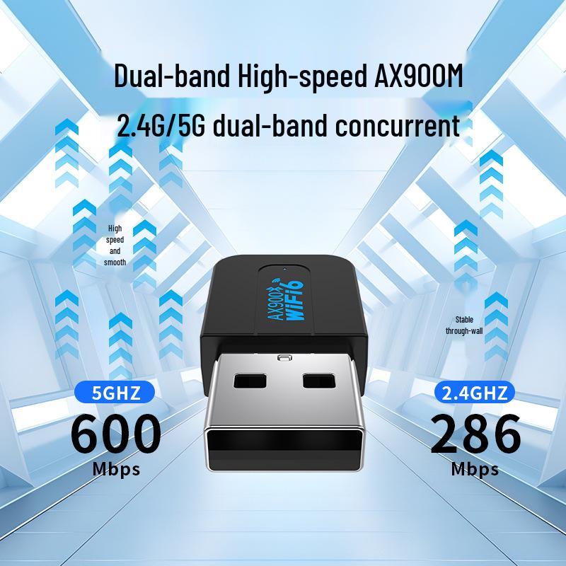 WiFi6 USB Dual-Band Bluetooth Drahtloser Netzwerkadapter (Treiberfrei)