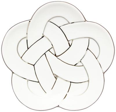 24to3 Céramiques Nishitomi Assiette de Porcelaine d'Arita Four Takiyo Assiette Nœud Prunier Assiettes Diamètre Environ 15cm Platine Noël Bienvenue à Nouveau