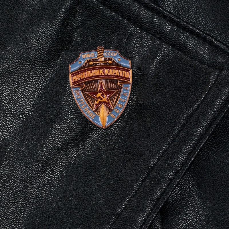 1PC Soviet Union USSR CCCP Badges Soviet Army Brooch Shield and Sword Badge